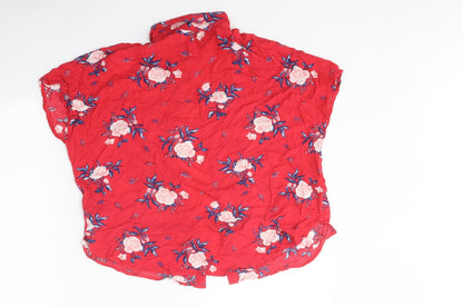 Womens UK Size 6 Divided Red Basic Blouse