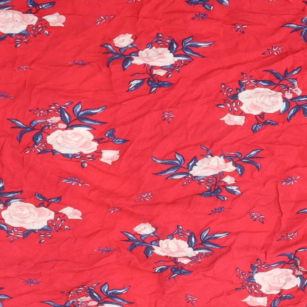 Womens UK Size 6 Divided Red Basic Blouse