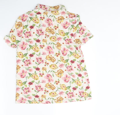 TU Womens Multicoloured Floral Polyester Basic Polo Size 8 Collared
