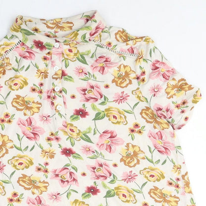 TU Womens Multicoloured Floral Polyester Basic Polo Size 8 Collared