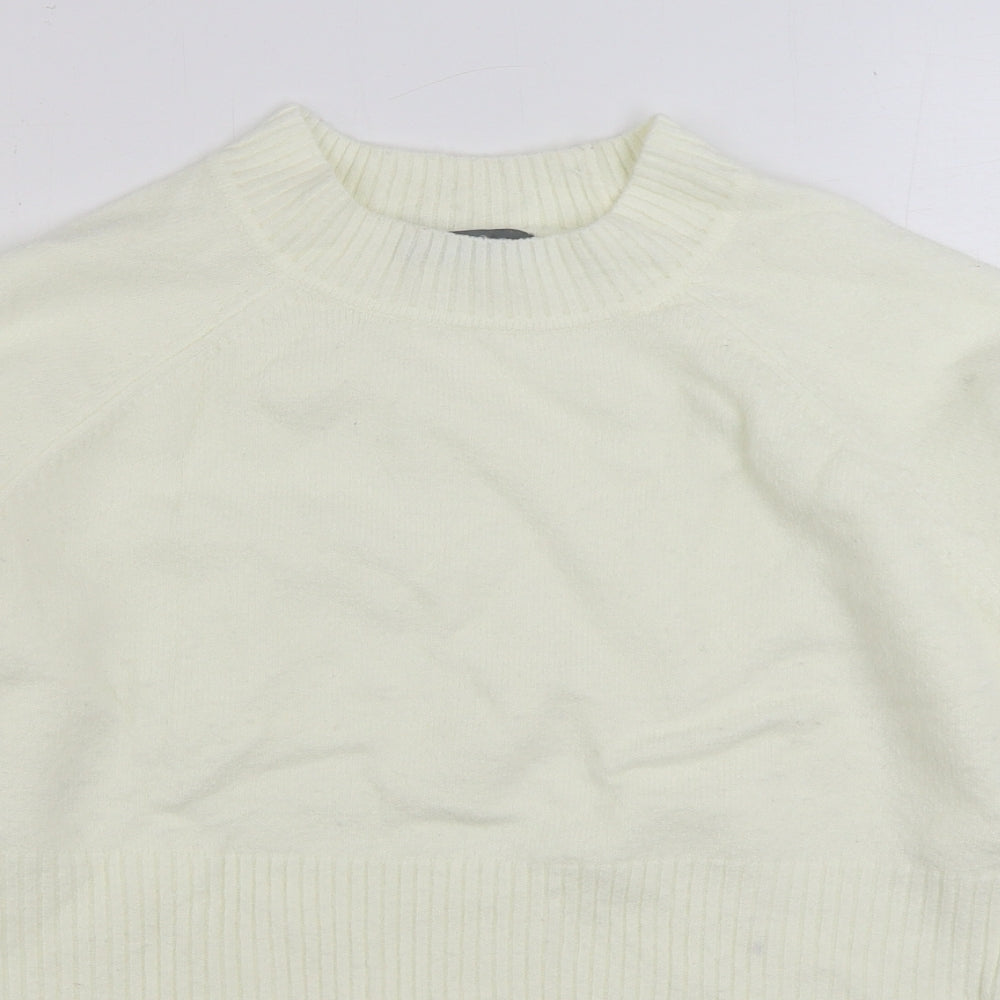 Numeg Womens Ivory Mock Neck Acrylic Pullover Jumper Size 12