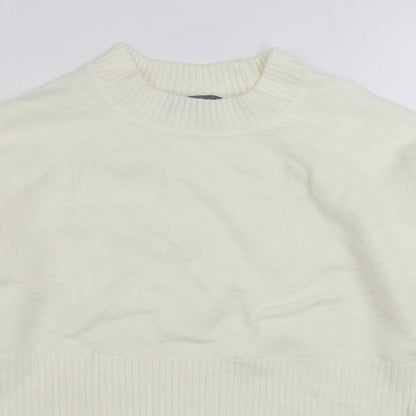 Numeg Womens Ivory Mock Neck Acrylic Pullover Jumper Size 12