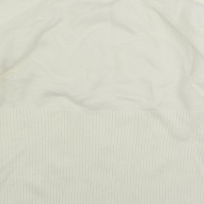 Numeg Womens Ivory Mock Neck Acrylic Pullover Jumper Size 12