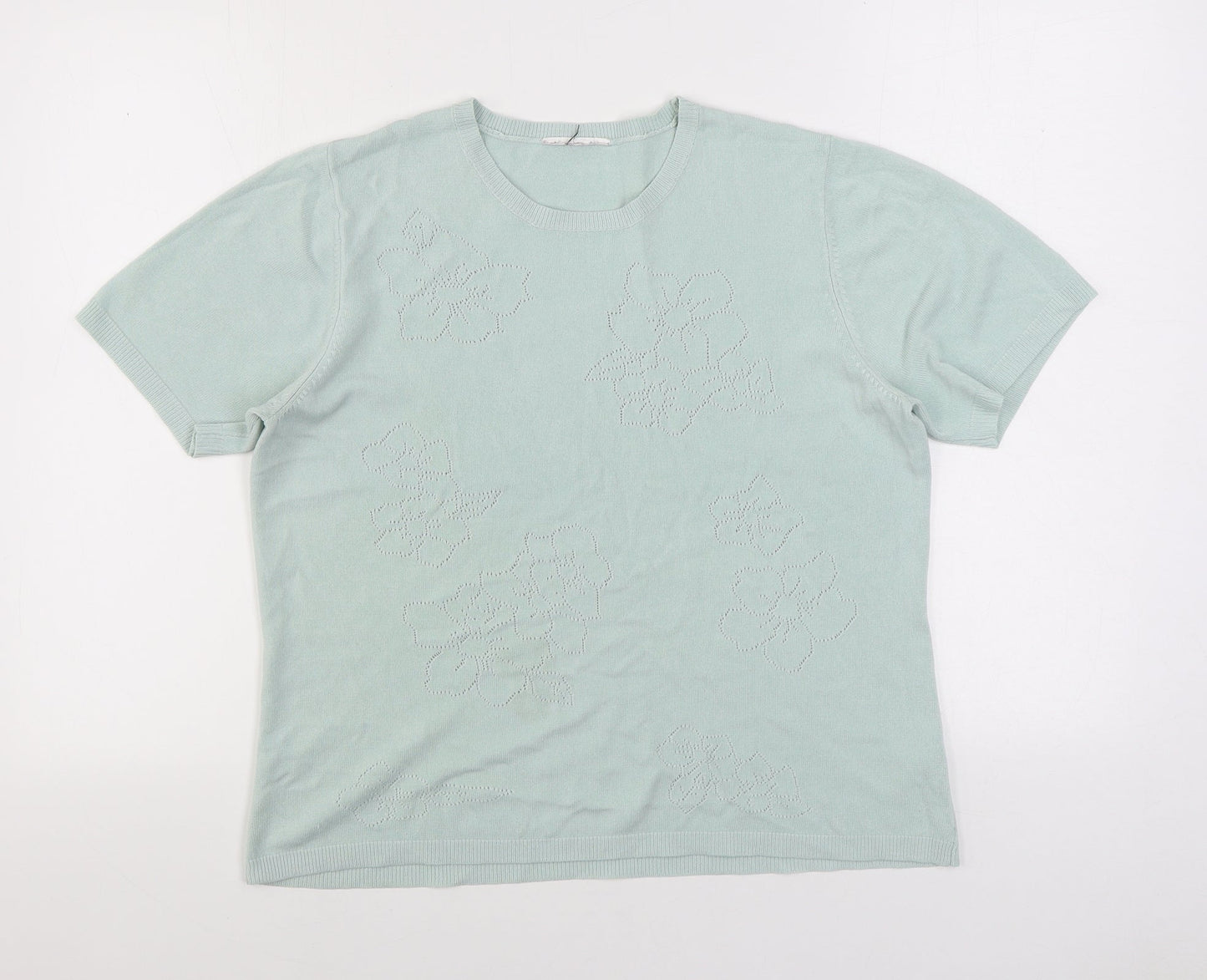 BHS Womens Green Round Neck Acrylic Pullover Jumper Size 18