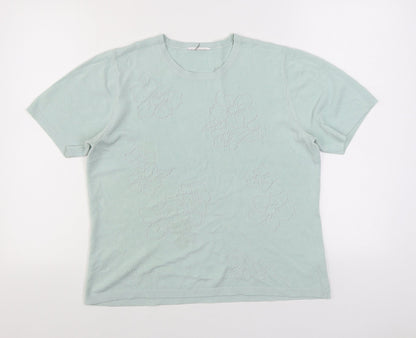 BHS Womens Green Round Neck Acrylic Pullover Jumper Size 18