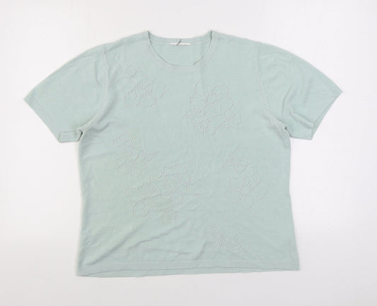 BHS Womens Green Round Neck Acrylic Pullover Jumper Size 18