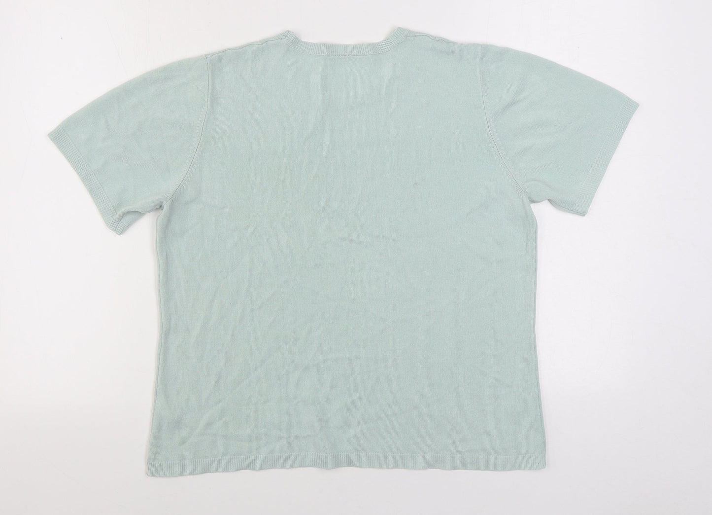 BHS Womens Green Round Neck Acrylic Pullover Jumper Size 18