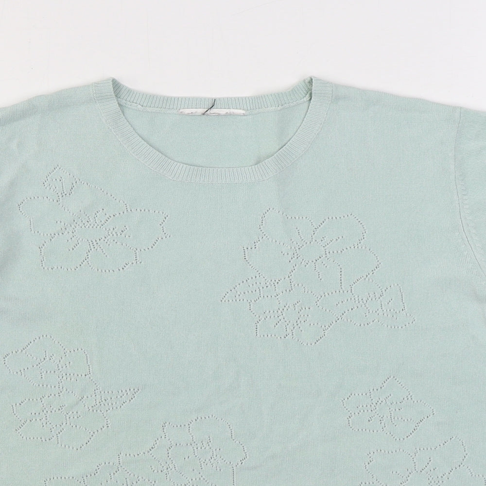 BHS Womens Green Round Neck Acrylic Pullover Jumper Size 18