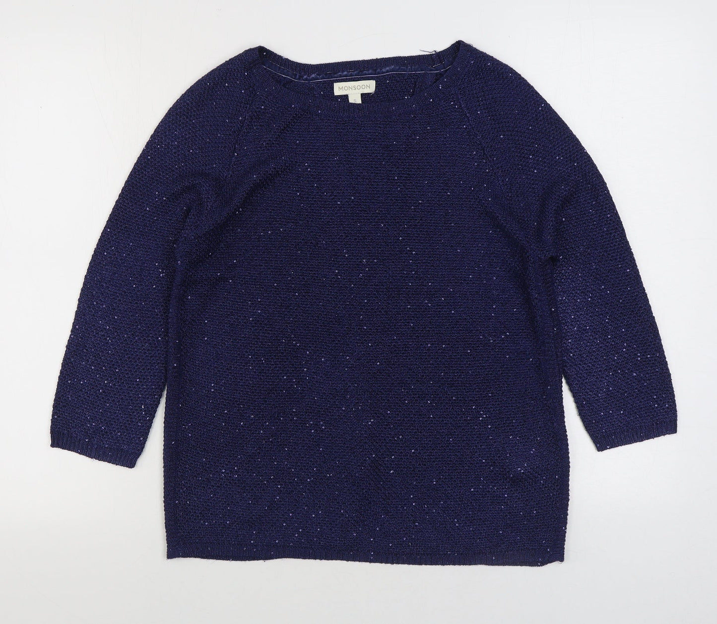 Womens UK Size S Monsoon Blue Pullover Jumper
