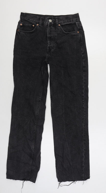 ASOS Womens Black Cotton Straight Jeans Size 28 in L29 in Regular Zip
