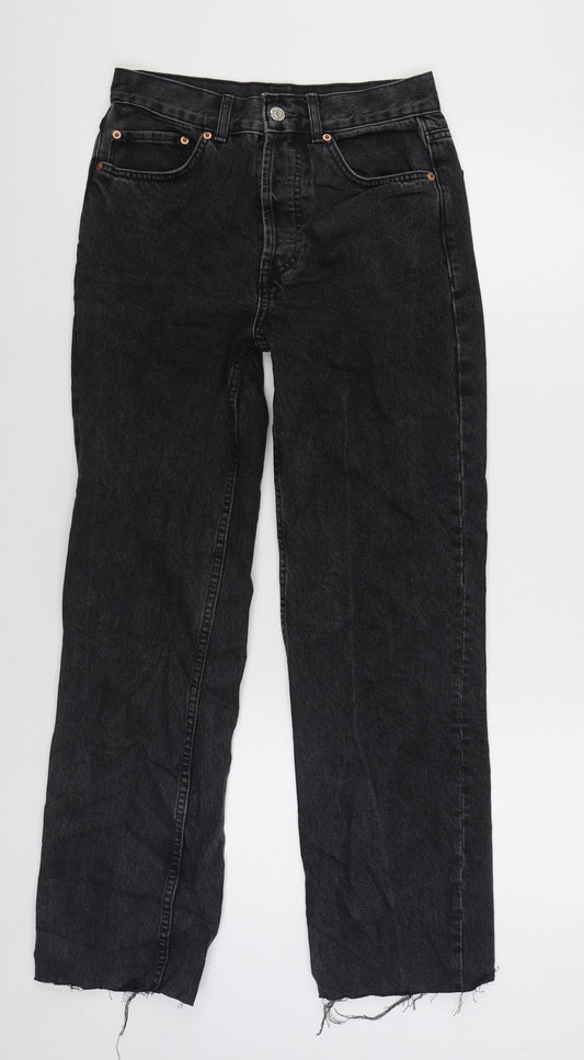 ASOS Womens Black Cotton Straight Jeans Size 28 in L29 in Regular Zip