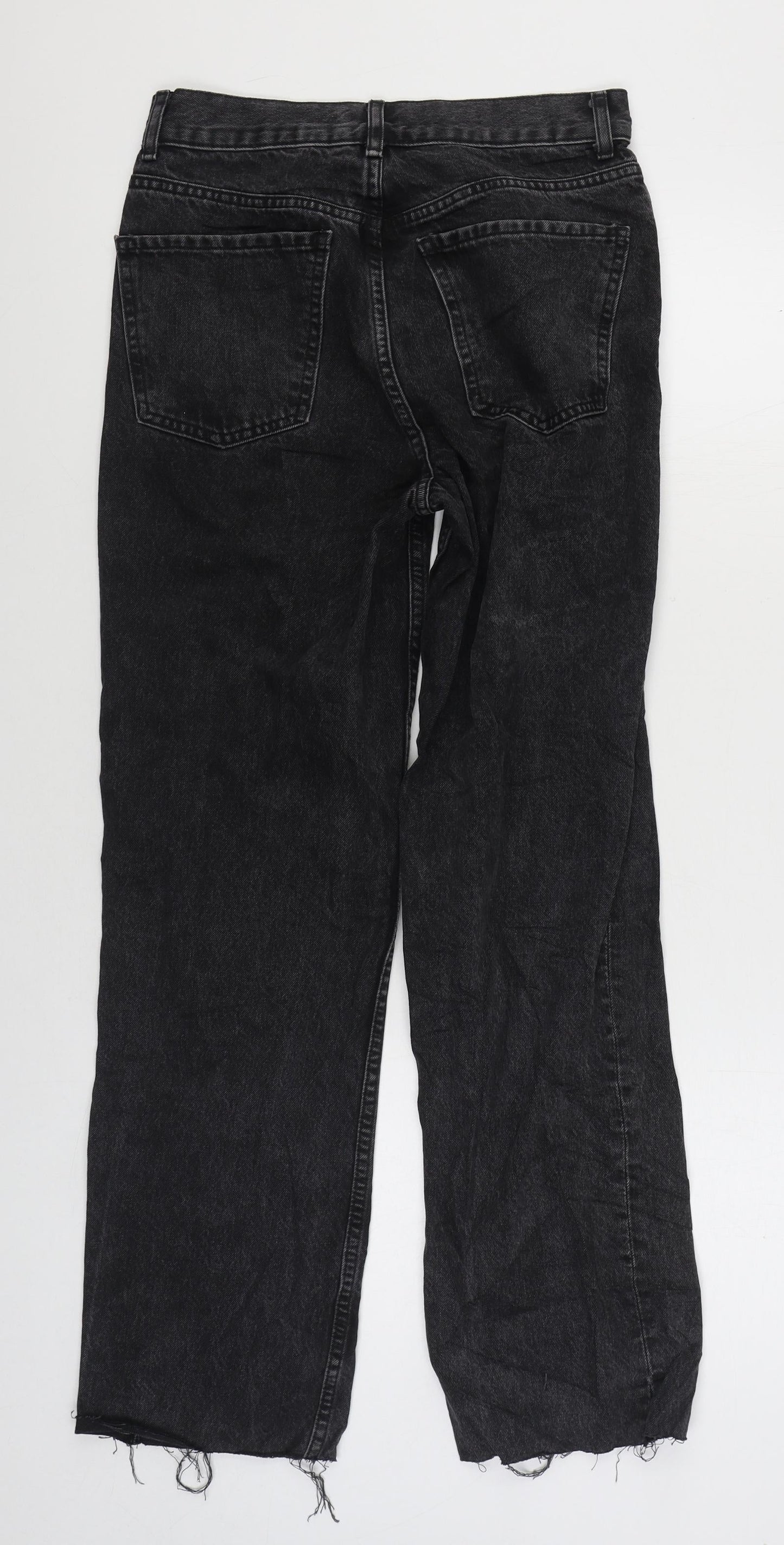 ASOS Womens Black Cotton Straight Jeans Size 28 in L29 in Regular Zip