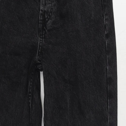 ASOS Womens Black Cotton Straight Jeans Size 28 in L29 in Regular Zip
