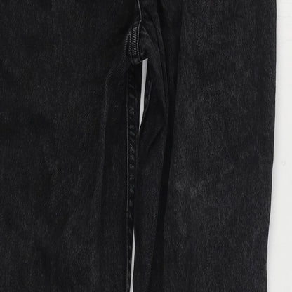 ASOS Womens Black Cotton Straight Jeans Size 28 in L29 in Regular Zip
