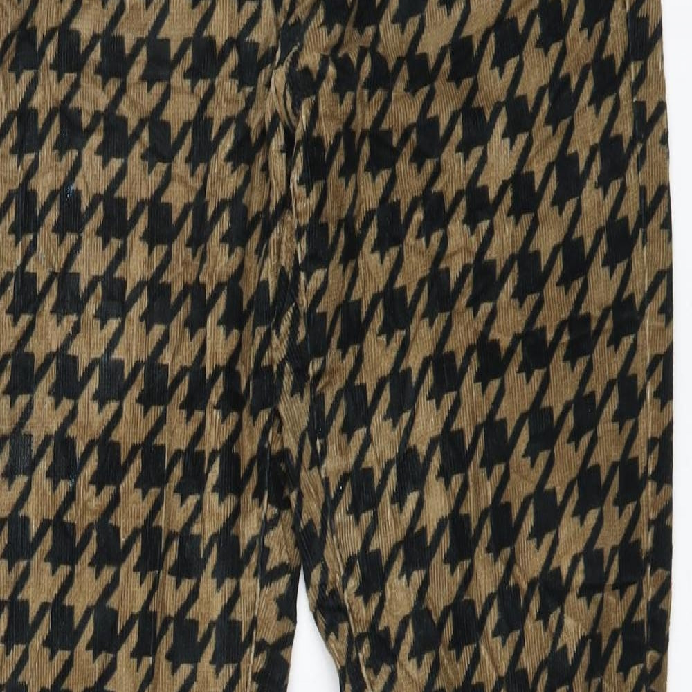 Topshop Womens Beige Geometric Cotton Skinny Jeans Size 30 in L32 in Regular Button