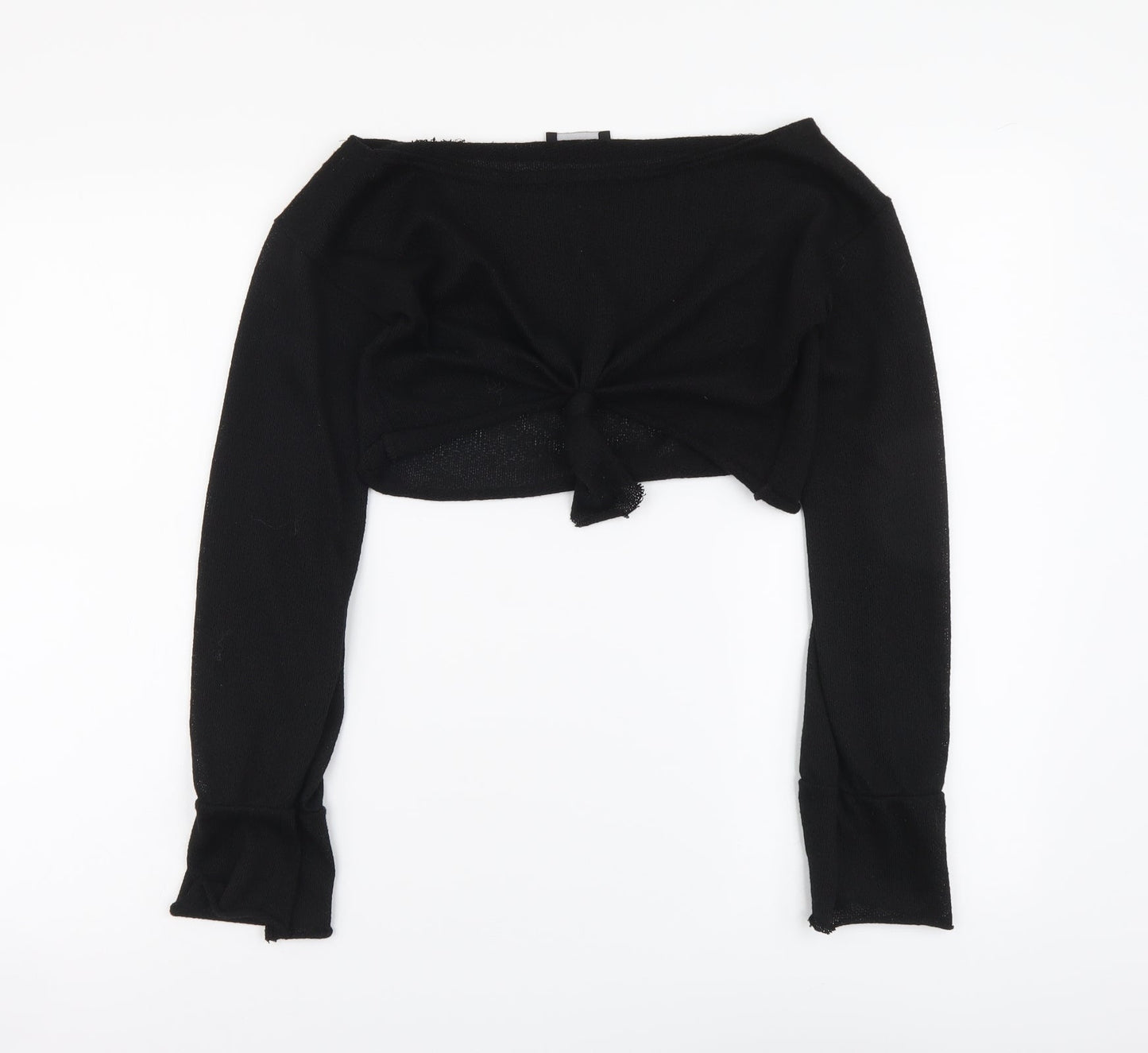 Womens UK Size 6 PRETTYLITTLETHING Black Cropped Blouse