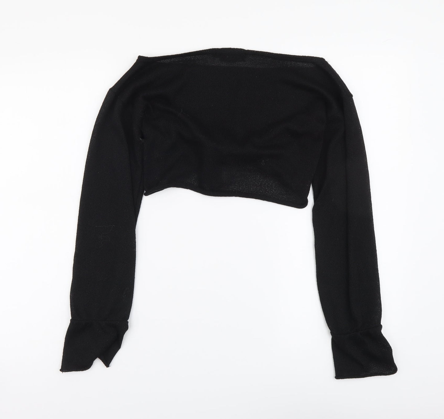 Womens UK Size 6 PRETTYLITTLETHING Black Cropped Blouse