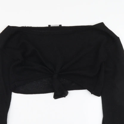 Womens UK Size 6 PRETTYLITTLETHING Black Cropped Blouse