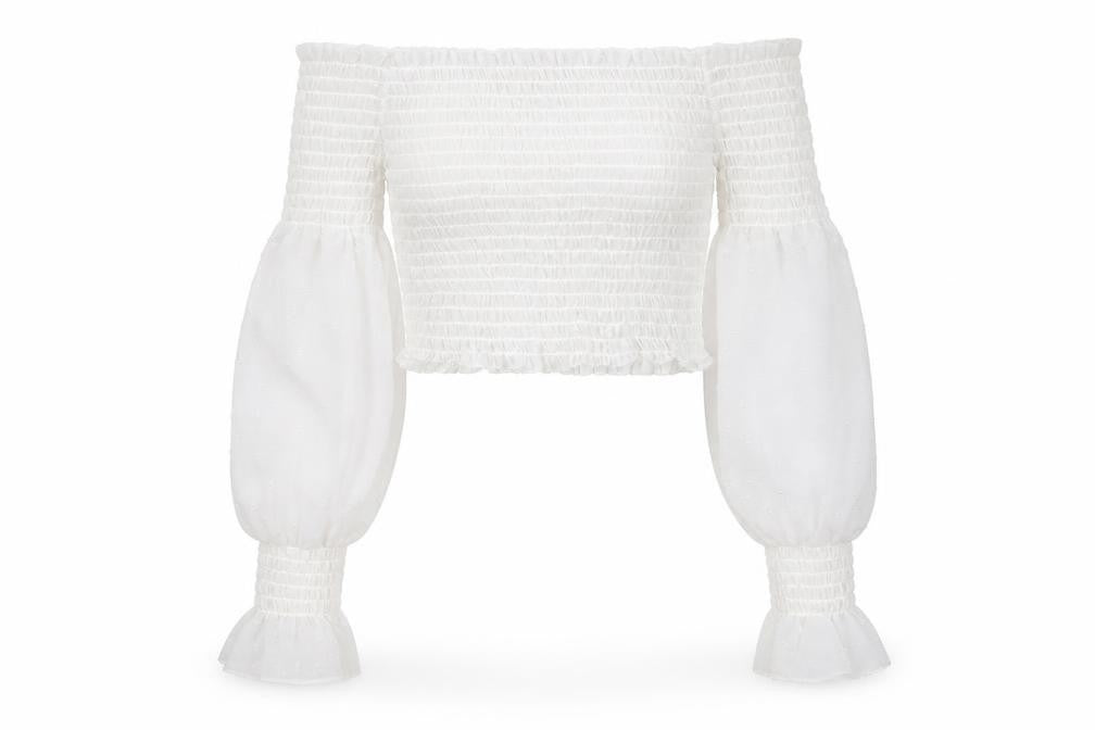 Womens UK Size 6 Boohoo White Cropped Blouse