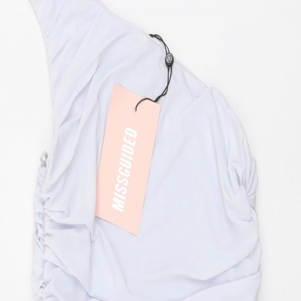 Missguided Womens Purple Polyester Mini Size 8 One Shoulder Pullover