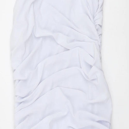 Missguided Womens Purple Polyester Mini Size 8 One Shoulder Pullover