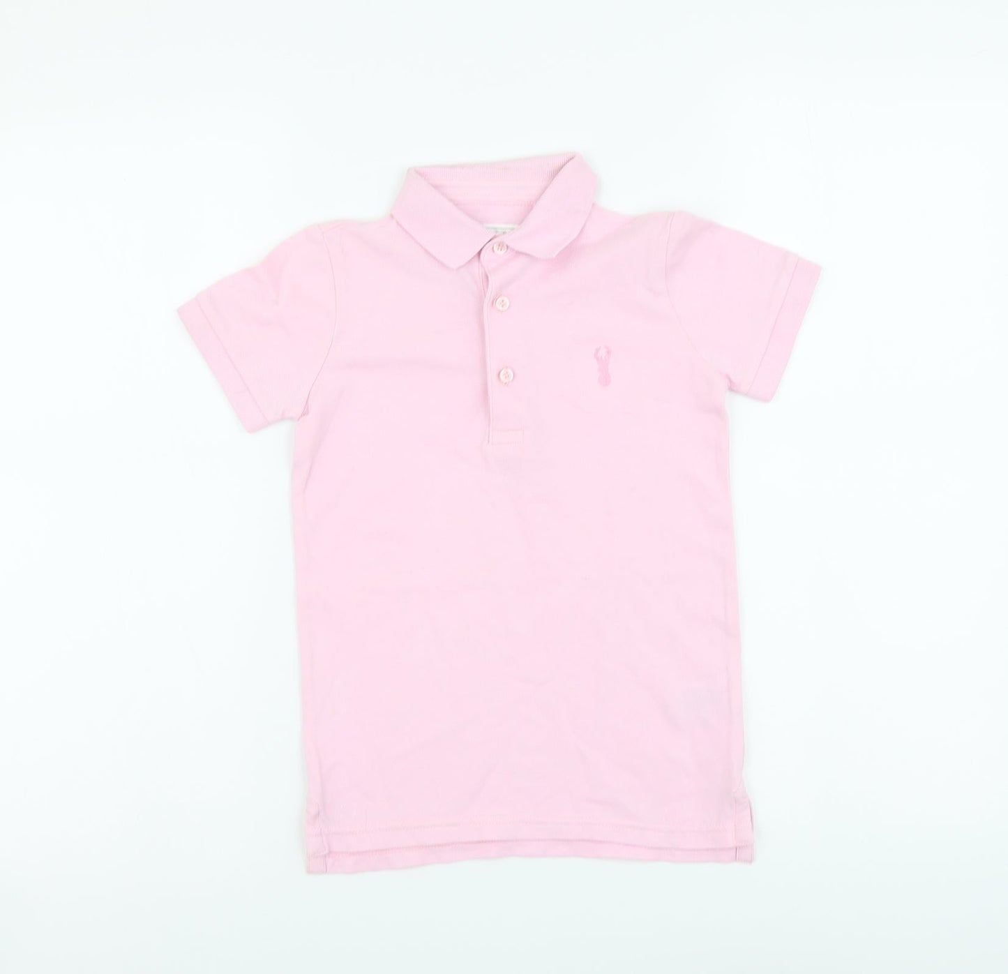NEXT Girls Pink Cotton Basic Polo Size 5 Years Collared Pullover