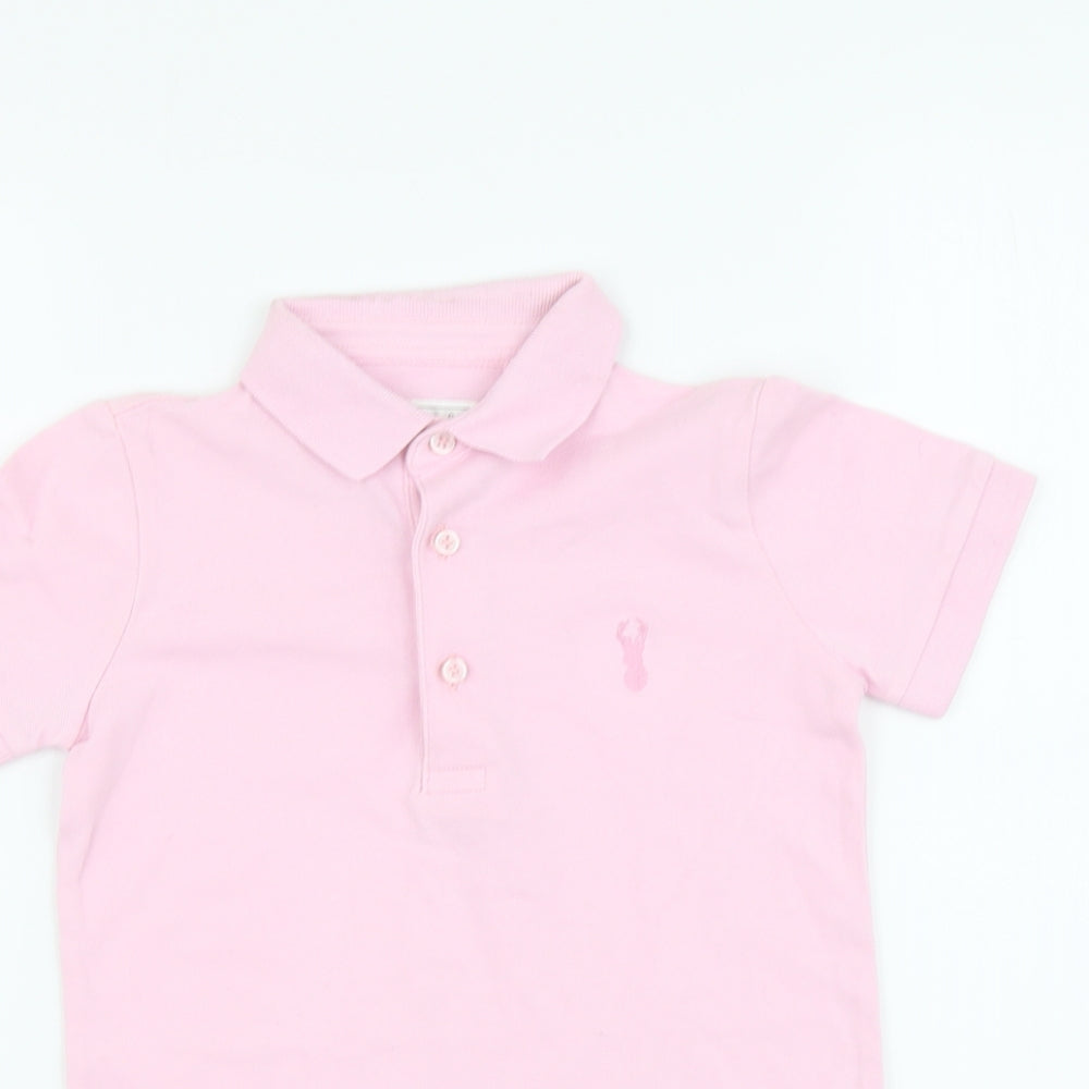 NEXT Girls Pink Cotton Basic Polo Size 5 Years Collared Pullover