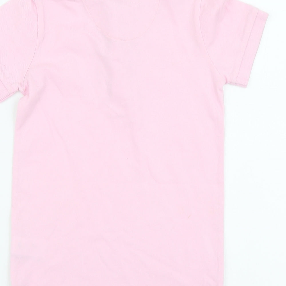 NEXT Girls Pink Cotton Basic Polo Size 5 Years Collared Pullover
