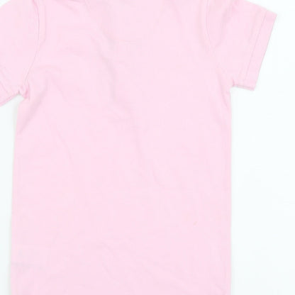 NEXT Girls Pink Cotton Basic Polo Size 5 Years Collared Pullover