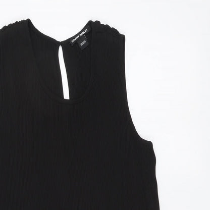 Hilary Radley Womens Black Polyester Blouse Size M Round Neck
