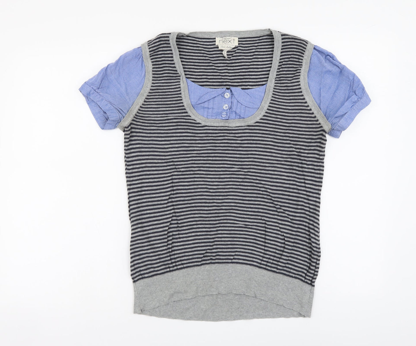 Womens UK Size 10 NEXT Grey Basic Blouse