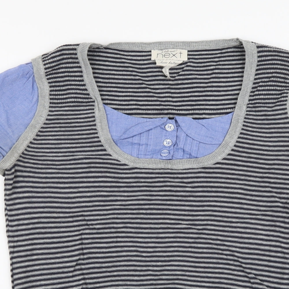 Womens UK Size 10 NEXT Grey Basic Blouse