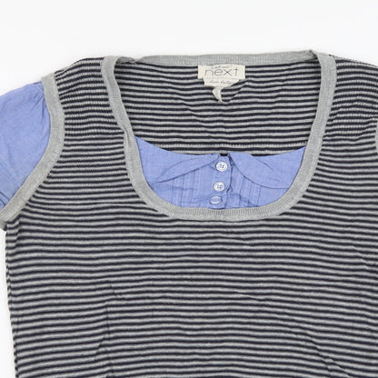 Womens UK Size 10 NEXT Grey Basic Blouse