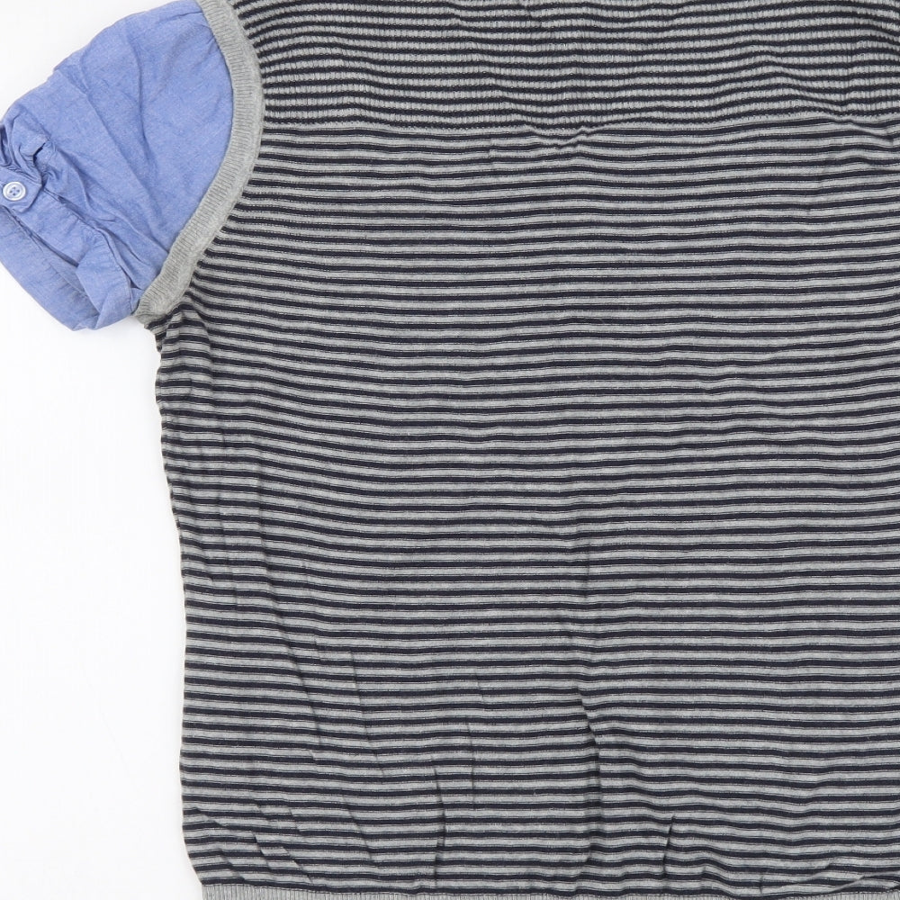 Womens UK Size 10 NEXT Grey Basic Blouse
