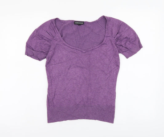 Womens UK Size 10 Warehouse Purple Pullover Jumper