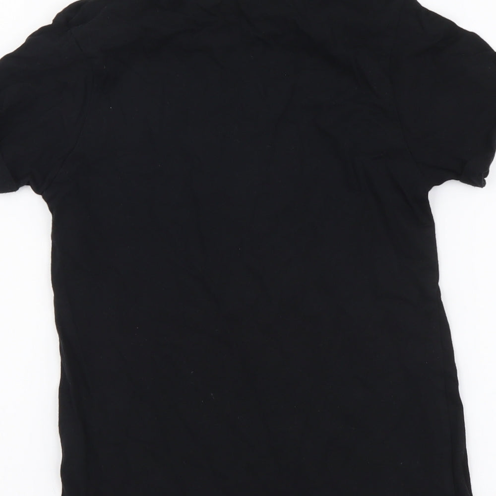 YD Girls Black Cotton Basic T-Shirt Size 9-10 Years Round Neck Pullover - Perfume Bottle