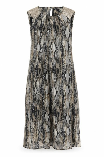 Dorothy Perkins Womens Beige Animal Print Polyester A-Line Size 10 Round Neck Pullover - Snake pattern