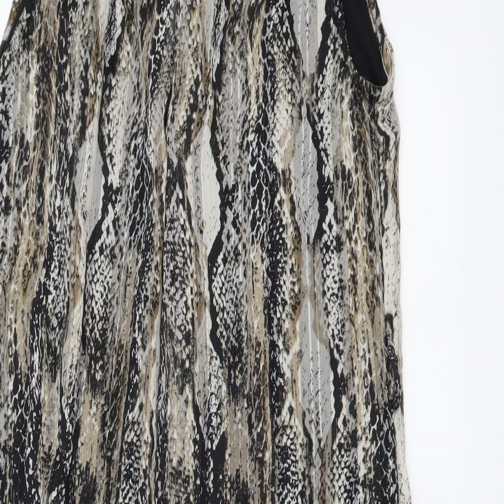 Dorothy Perkins Womens Beige Animal Print Polyester A-Line Size 10 Round Neck Pullover - Snake pattern