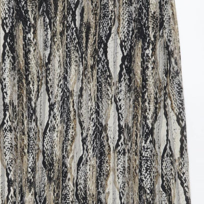 Dorothy Perkins Womens Beige Animal Print Polyester A-Line Size 10 Round Neck Pullover - Snake pattern