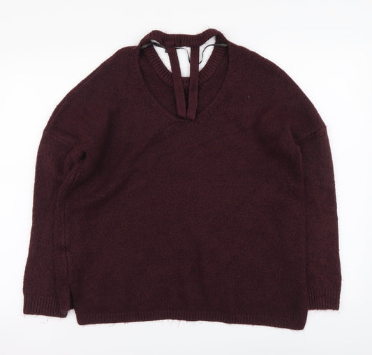 Primark Womens Purple Round Neck Acrylic Pullover Jumper Size M