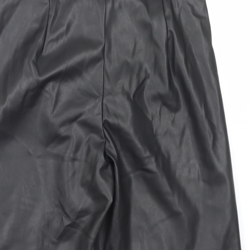 Primark Womens Black Polyester Culotte Shorts Size 10 L9 in Regular Hook & Eye