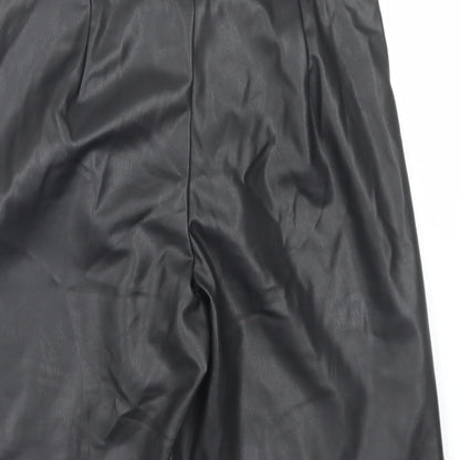 Primark Womens Black Polyester Culotte Shorts Size 10 L9 in Regular Hook & Eye