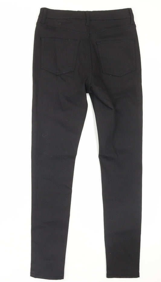 Denim&co Womens Black Cotton Skinny Jeans Size 10 L28 in Regular Button