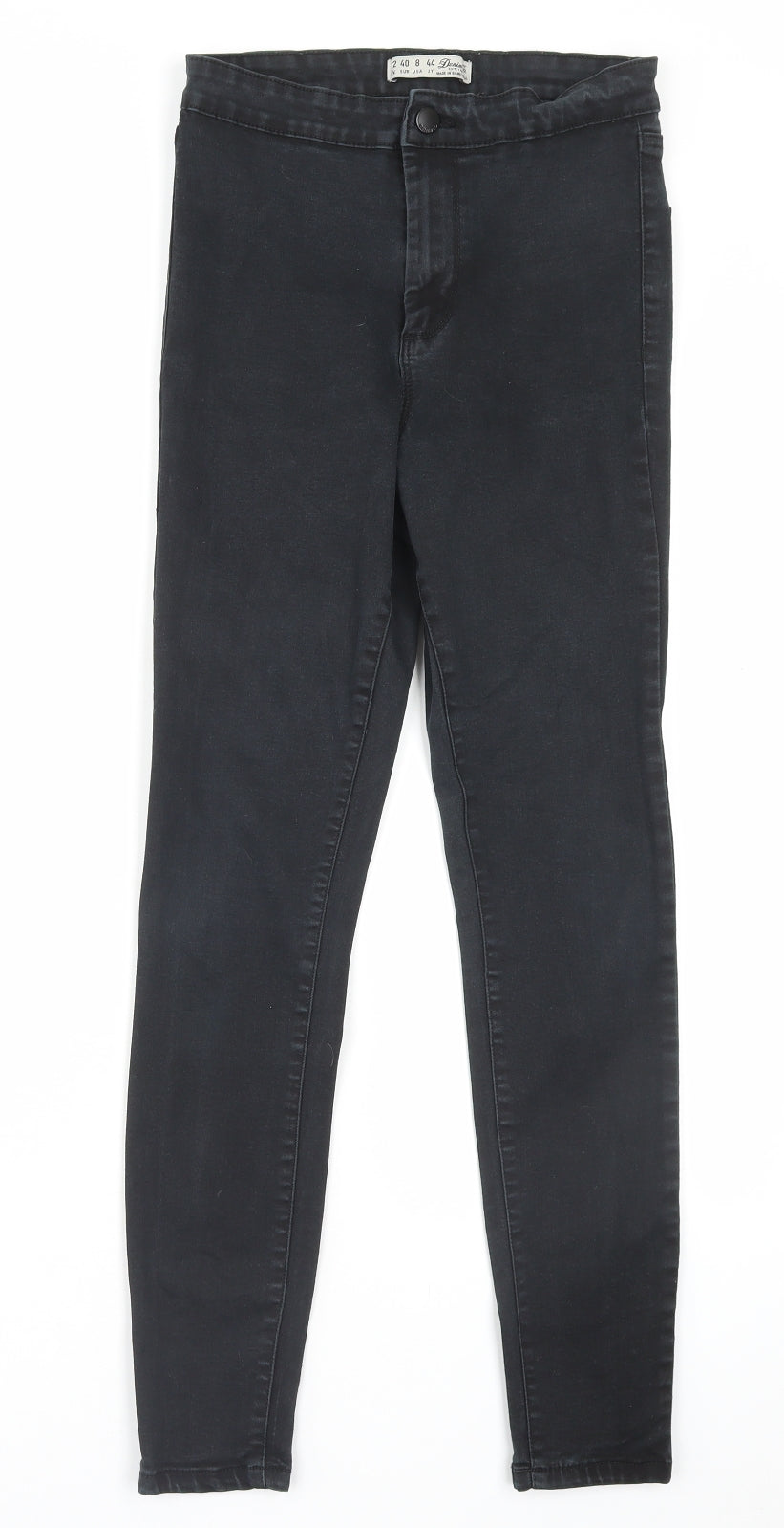 Denim & Co. Womens Black Cotton Skinny Jeans Size 12 L26 in Regular Button