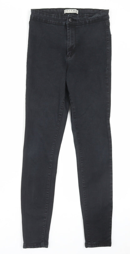 Denim & Co. Womens Black Cotton Skinny Jeans Size 12 L26 in Regular Button