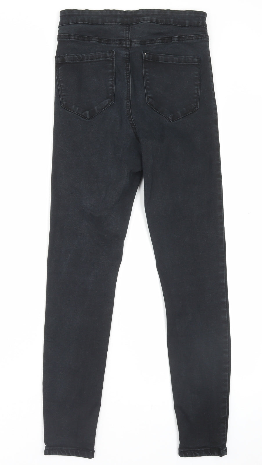 Denim & Co. Womens Black Cotton Skinny Jeans Size 12 L26 in Regular Button