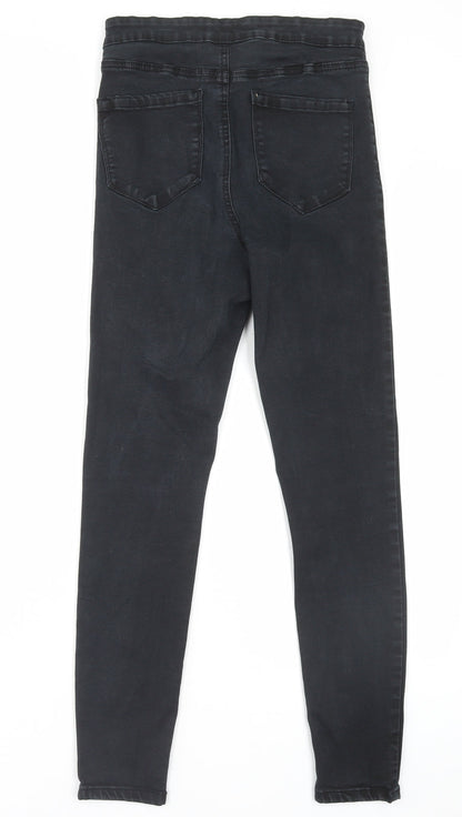 Denim & Co. Womens Black Cotton Skinny Jeans Size 12 L26 in Regular Button