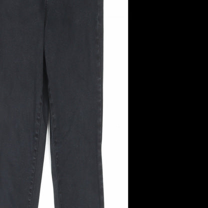 Denim & Co. Womens Black Cotton Skinny Jeans Size 12 L26 in Regular Button