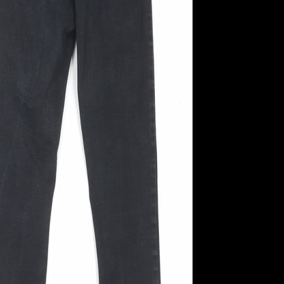 Denim & Co. Womens Black Cotton Skinny Jeans Size 12 L26 in Regular Button