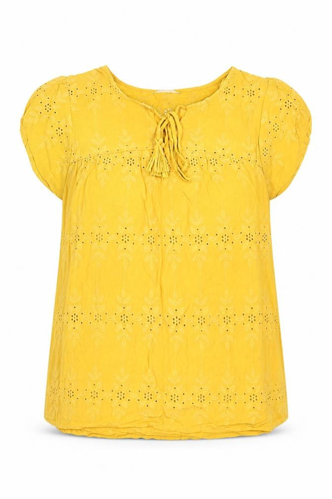 Womens UK Size 10 Matalan Yellow Basic T-Shirt